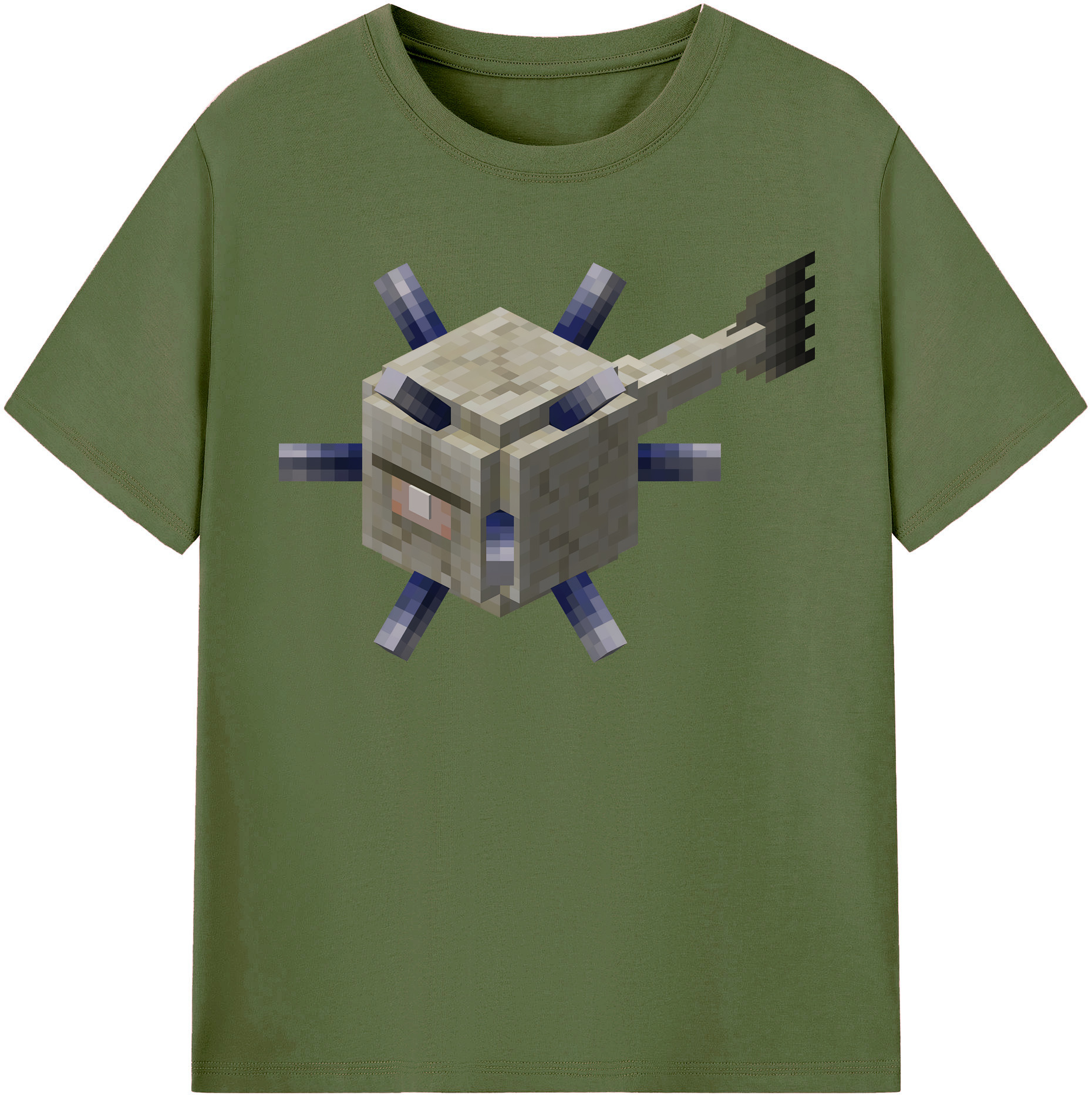 （画像用） マインクラフト ブロックの世界 Minecraft MC Block world 綿100％半袖Tシャツ（フロントプリント）